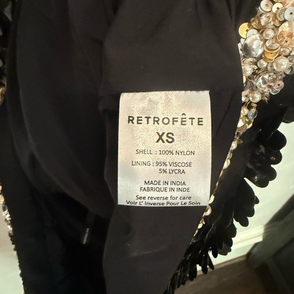 Retrofete NEW W/ TAGS Hand Sequined Women’s Mini Dress size X-Small - Picture 6 of 7